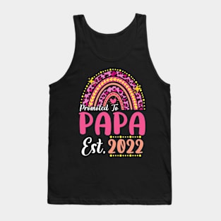 Promoted to Papa Est.2022 Rainbow Dad to Be New Dad Tank Top